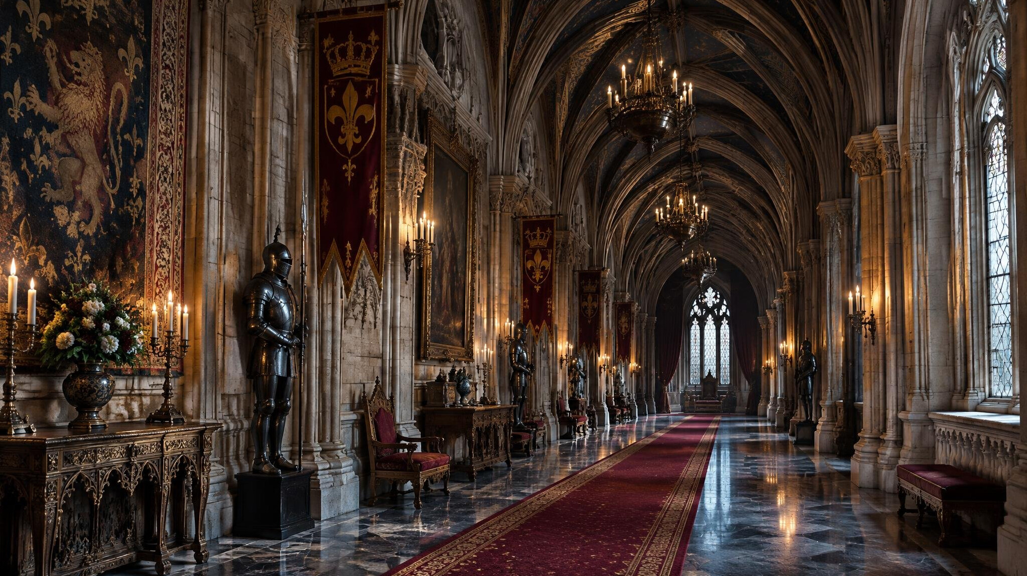 castle interior hallway