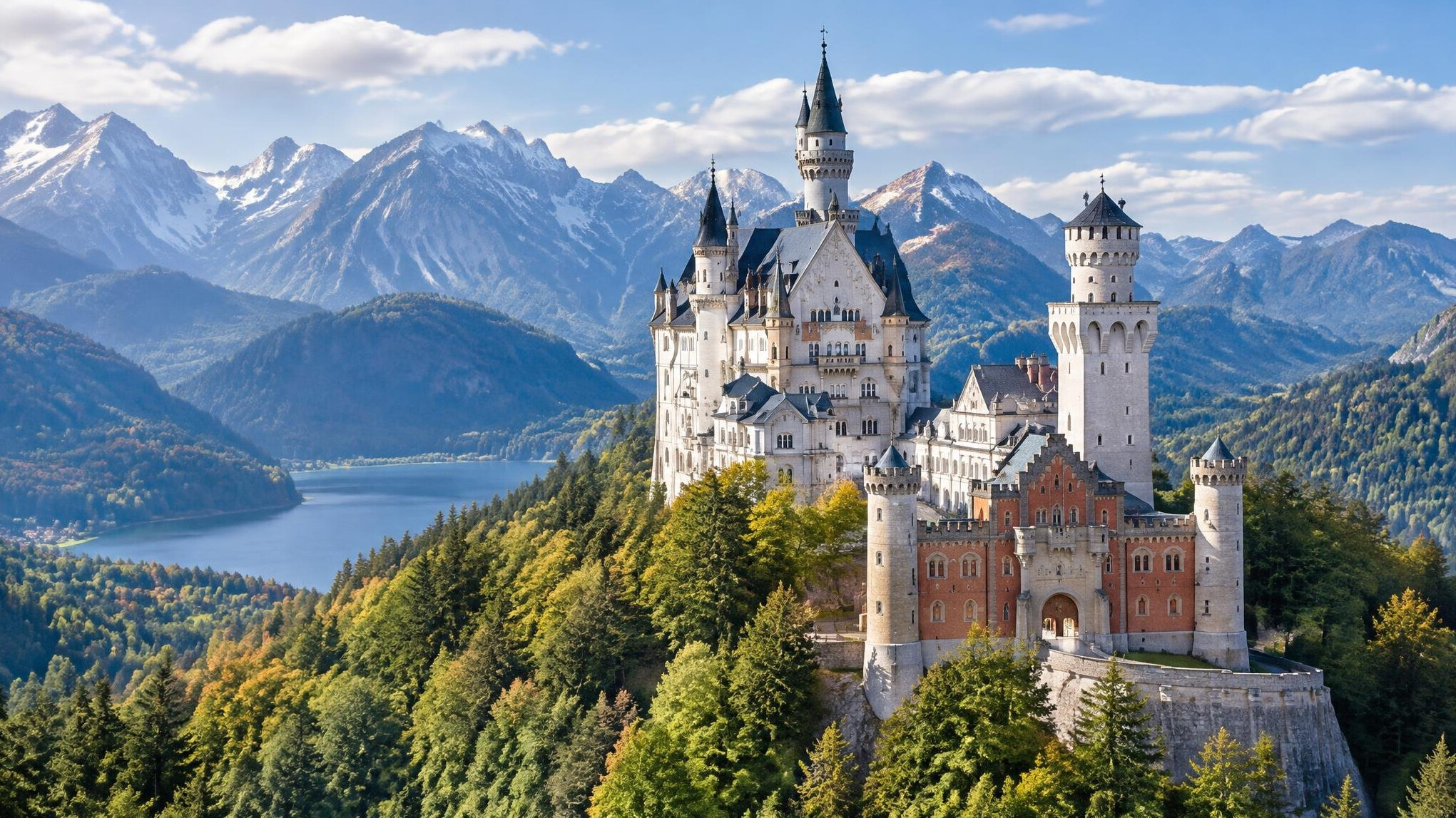 neuschwanstein castle on hill